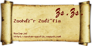 Zsohár Zsófia névjegykártya